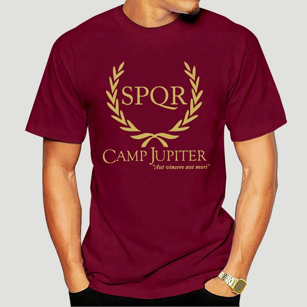 2022 ผู้ชาย T เสื้อ SPQR T เสื้อ Camp Jupiter Camp Halfblood Percy Jackson Stylish Crewneck แขนสั้นแ