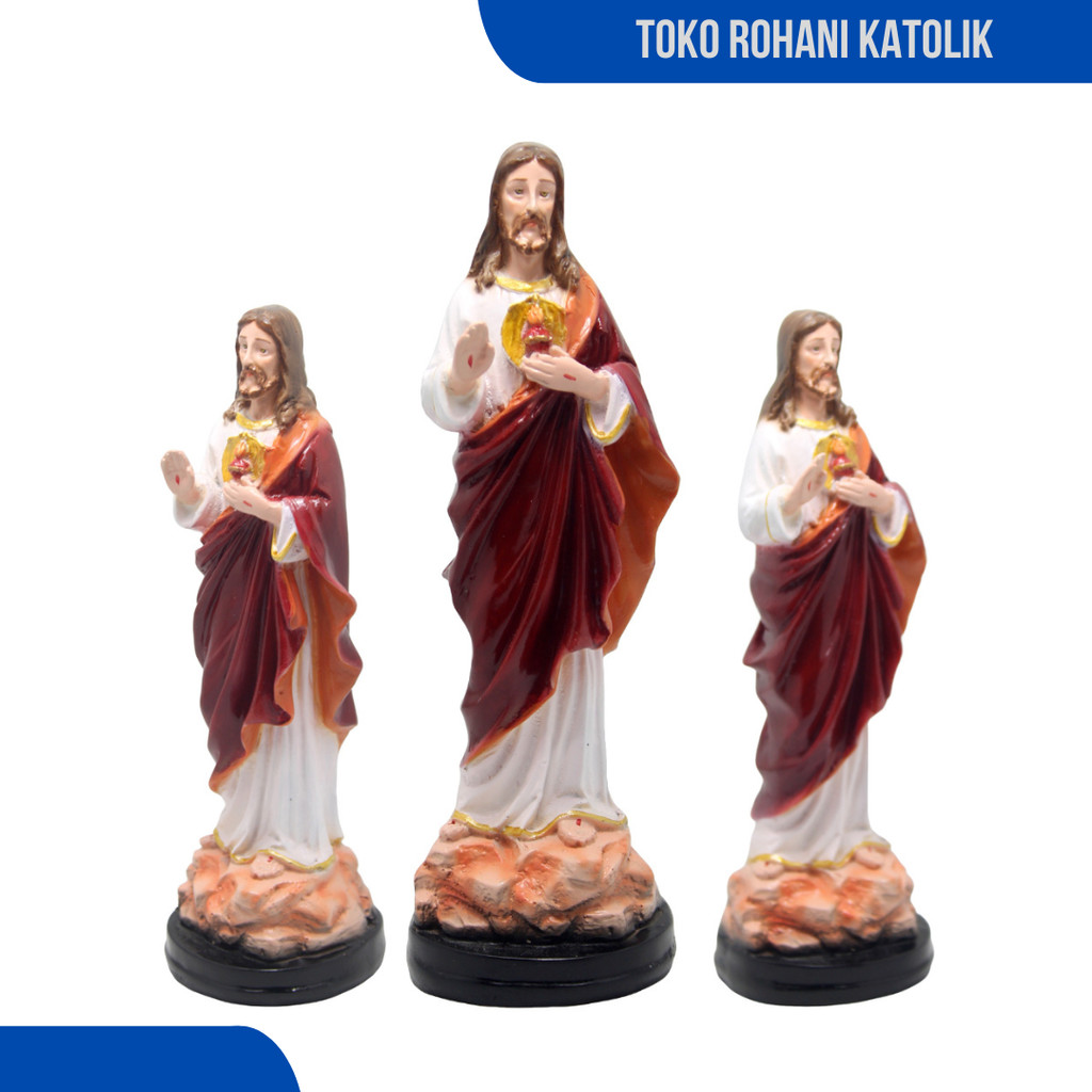 JESUS STATUE 23 CM / GOD JESUS HEART STATUE MEDIUM SIZE / CATHOLIC STATUE