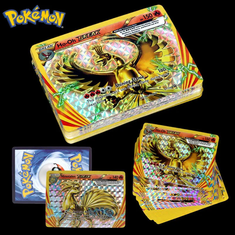 ใหม่ล่าสุด Pokemon TCG XY Break Card Golden Arcanine Ho-Oh Lugia Greninja Trevenant Rare Card Collec