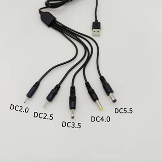 สายชาร์จ USBหัวกลม 5หัว DC 5.5/4.0/3.5/2.5/ 2.0mm . สำหรับเครื่องใช้ไฟฟ้าขนาดเล็กต่างๆ ยาว20CM