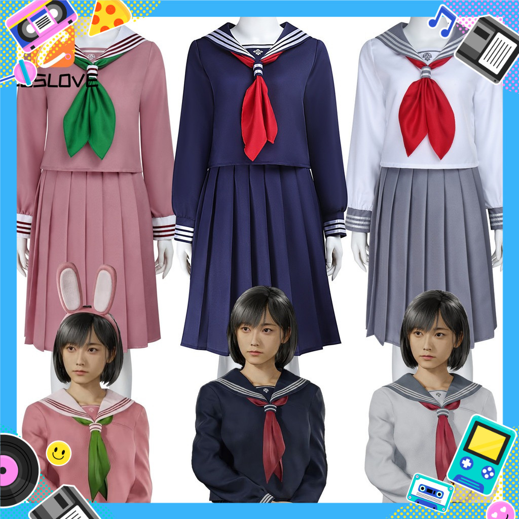 ชุดคอสเพลย์ Hinako Shimizu จากเกม Silent Hill F สีชมพู พร้อมเช่าสำหรับปาร์ตี้ฮาโลวีน