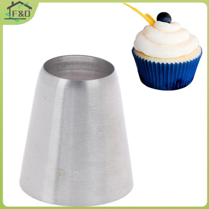 F&O R22L หัวฉีดตกแต่งปลายท่อกลม เคล็ดลับขนม เครื่องมือทําขนมเค้กฟองดอง
