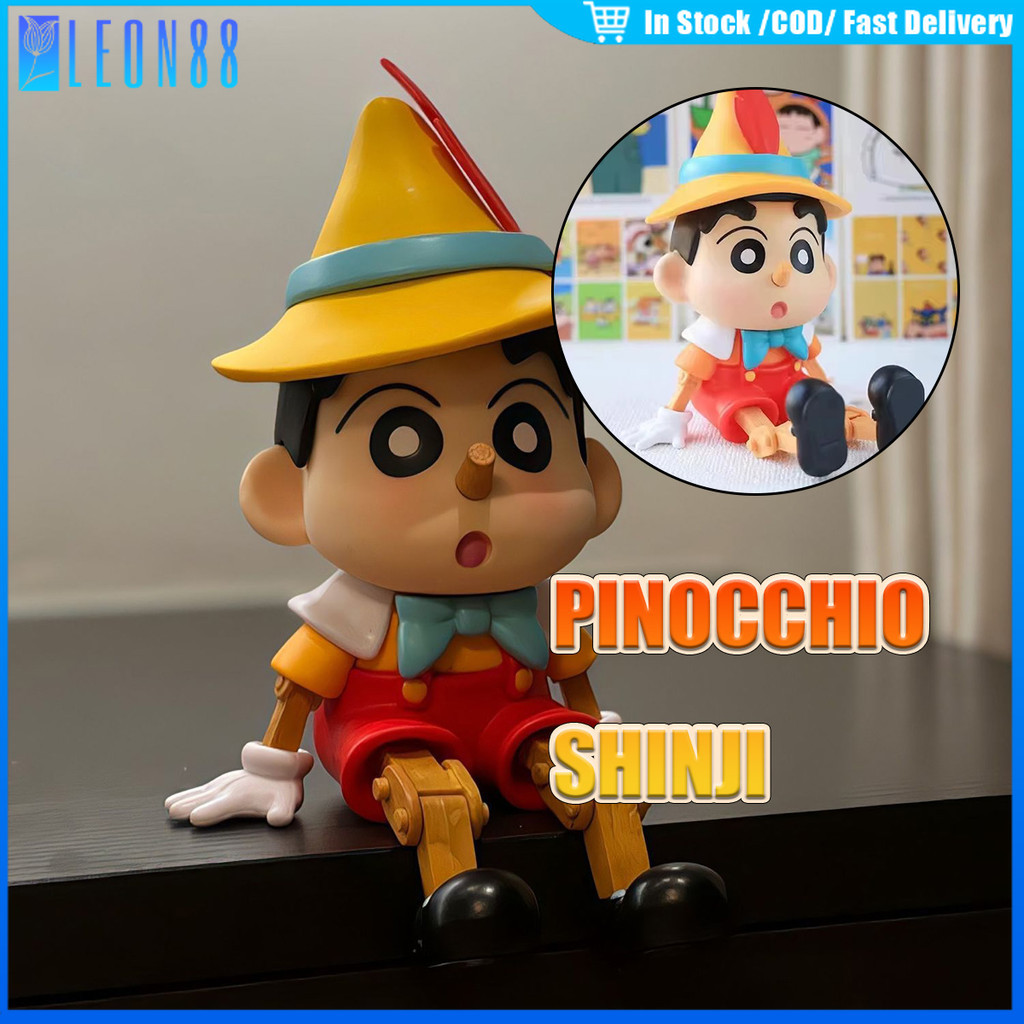 ของมาใหม่！ขนาด16CM โมเดลชินจัง คอสเพลย์Pinocchio มีจมูก ขยับขาได้ สําหรับของเล่นเด็ก ตกแต่งรถยนต์