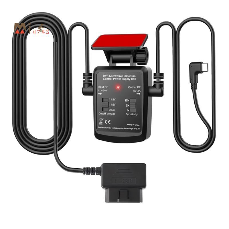Mi4743Dash Cam Recorder OBD ACC Hard Wired Kit 12 V/24 V ถึง 5 V 3A Car Charger Cable Detector 24 H 
