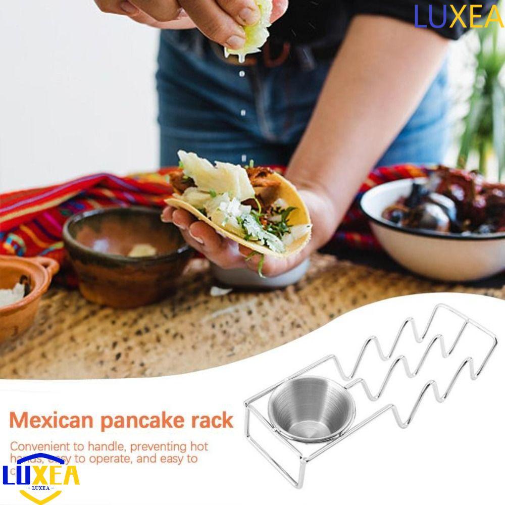 LUXEA Taco Holder Stand, Stainless Stackable Taco Shell Stand, Portable Wave Shaped Mexican Food สะด