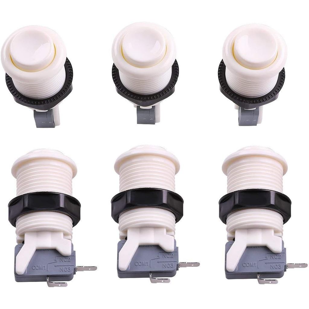 Reyann 6X Happ Type Standard Arcade Push Button พร้อม Microswitch สําหรับ Mame / Jamma / Arcade Vide