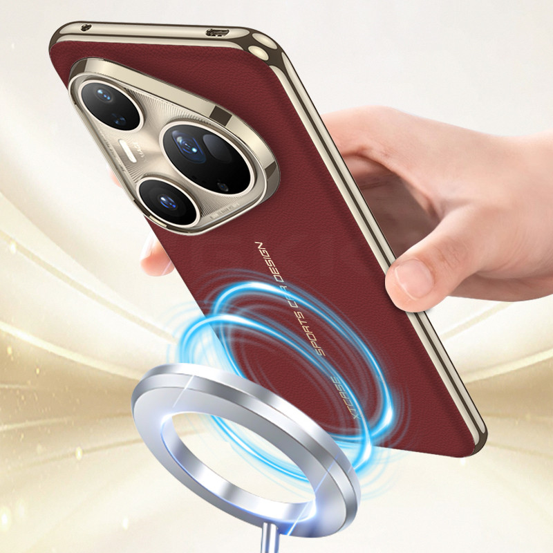 LUKEN เคสหนังชุบสําหรับ Huawei Pura 80 Ultra Pro Plus LUKEN ไร้สายชาร์จปกแข็งสําหรับ Huawei P80 Pro 