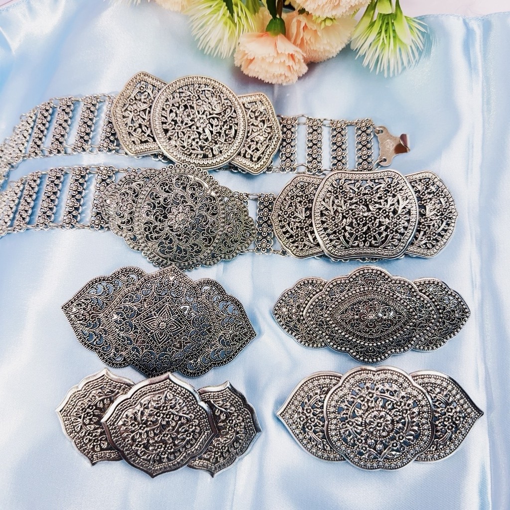 เข็มขัดเงินโบราณพร้อมหัว สวมใส่ประดับชุดไทย มาพร้อมหัวหลากหลายแบบ ปรับได้ตามขนาดเอวdst