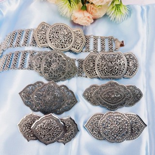 เข็มขัดเงินโบราณพร้อมหัว สวมใส่ประดับชุดไทย มาพร้อมหัวหลากหล…