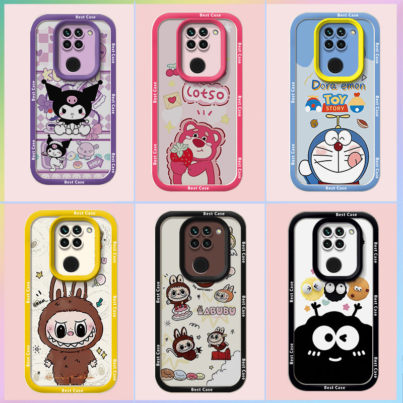 เคส Redmi Note 9 4G เคสเข้ากันได้กับเคสโทรศัพท์ Pop Mart การ์ตูนน่ารัก Labubu น่ารักเคสโทรศัพท์แบบนุ