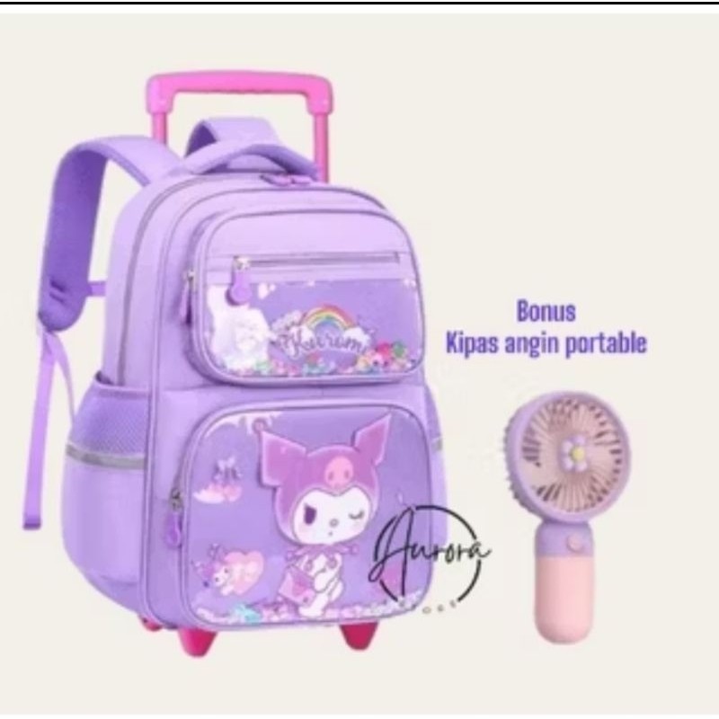 11.11 BBS TROLLEY Kuromi Girls Bag Kuromi melody cinamoroll Childrens Push Bag Girls Character Schoo