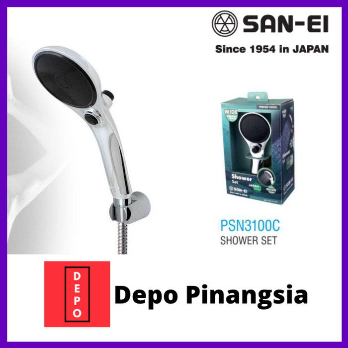 ชุดฝักบัว SAN-EI PSN3100C-CH สีโครเมียมหรูหราพร้อมรูสเปรย์ 100 รูและท่อ 1.5 ม. ดีไซน์ญี่ปุ่นดั้งเดิม