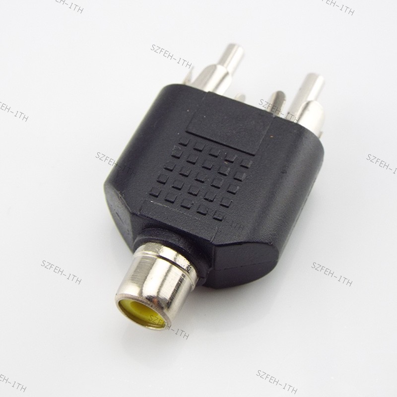 2 in 1 RCA Y Splitter Connector Audio Video Converter สายชายหญิงปลั๊กอะแดปเตอร์ F3 @ TH