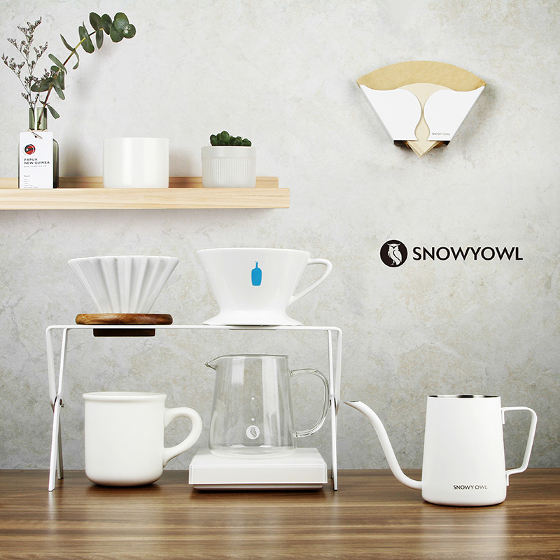 SNOWY OWL SNOWY OWL Hand Brew Coffee Holder สแตนเลส Hand Brew Holder พับรูปพัดลม V60 ถ้วยกรอง