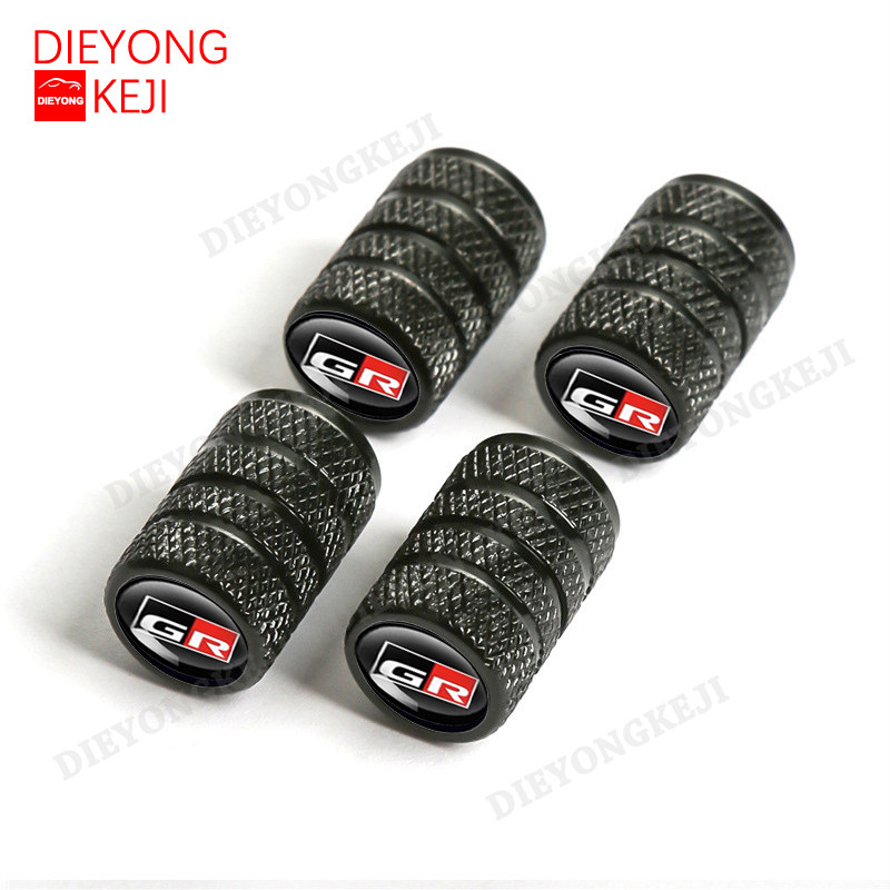 【 ส่งไว มีCOD】 จุกลมยางรถยนต์ พร้อมโลโก้ จุกปิดลมยาง ฝาปิดจุกลม ยางรถยนต์ Toyota gr สีขาว/สีดำ 1 ชุด (4 อัน) – Car Tire Valve Caps