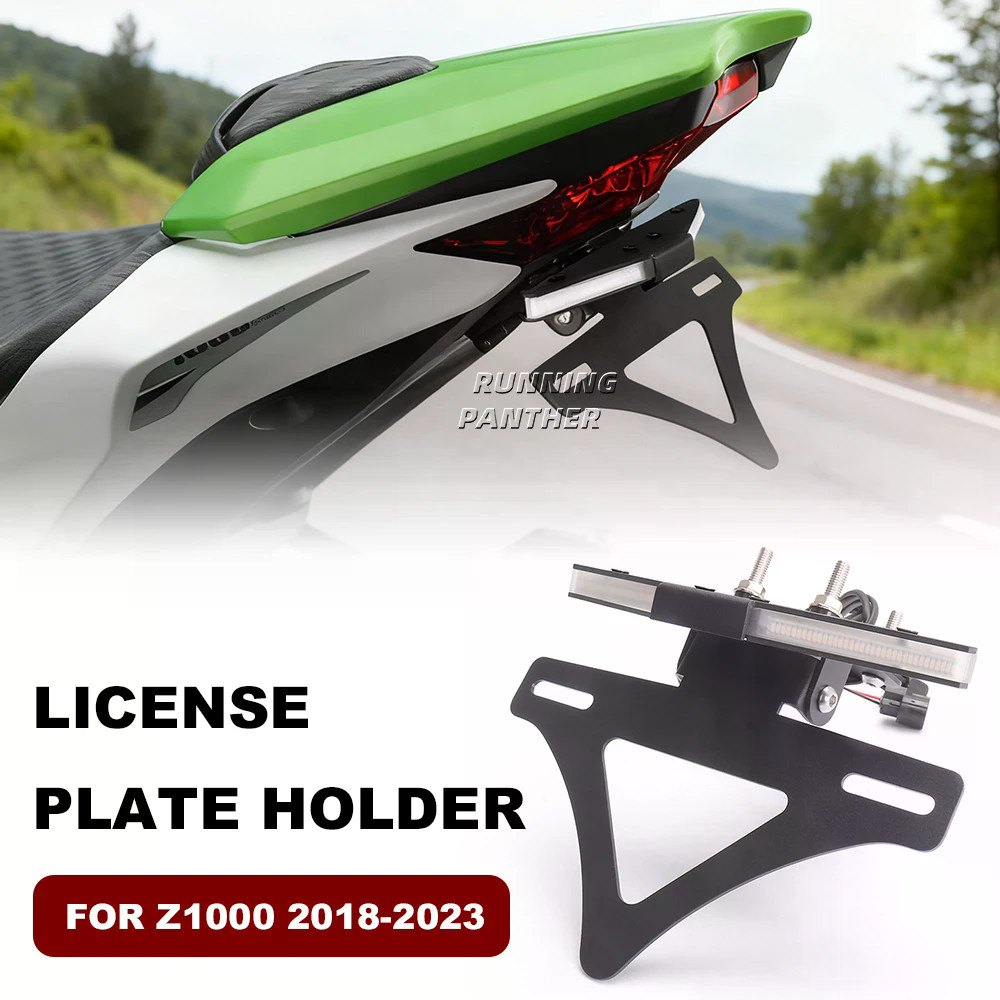 ชิ้นส่วนดัดแปลงรถจักรยานยนต์ ที่ยึดป้ายทะเบียน แบบบูรณาการ พร้อมไฟเลี้ยว ท้ายสั้น สําหรับ Z1000 2018