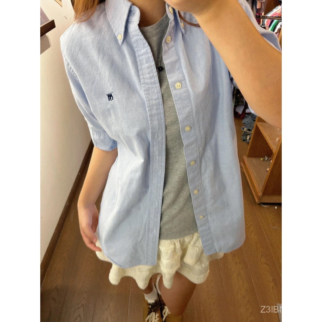 เสื้อยืดโปโลผู้หญิง Ralph Lauren คุณภาพสูง ทำจากผ้าฝ้ายแท้ พิมพ์ลายปักที่ระแวกเสื้อ