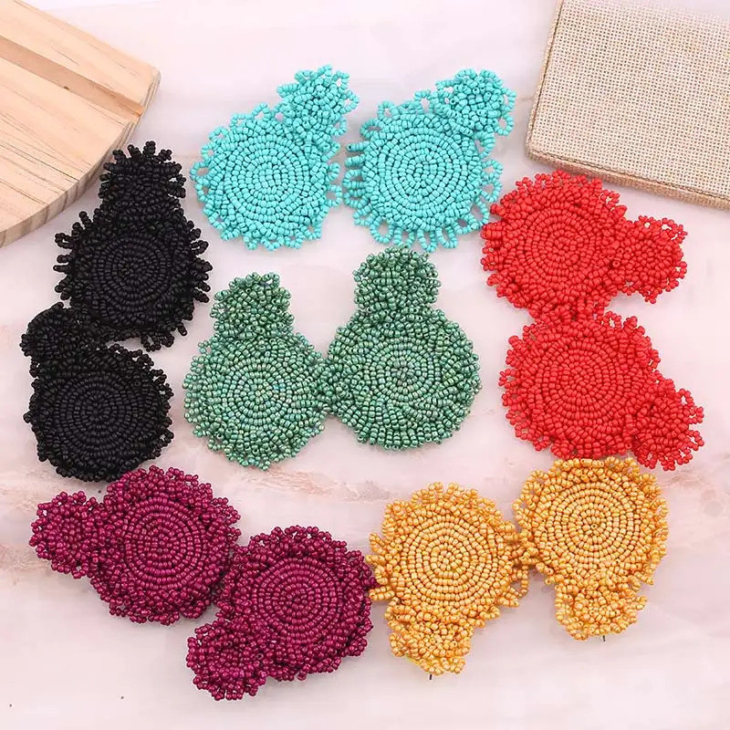 Statement Earrings For Women Oorbellen Beads Handmade Round Beads Drop Earrings Women Wedding Earrin
