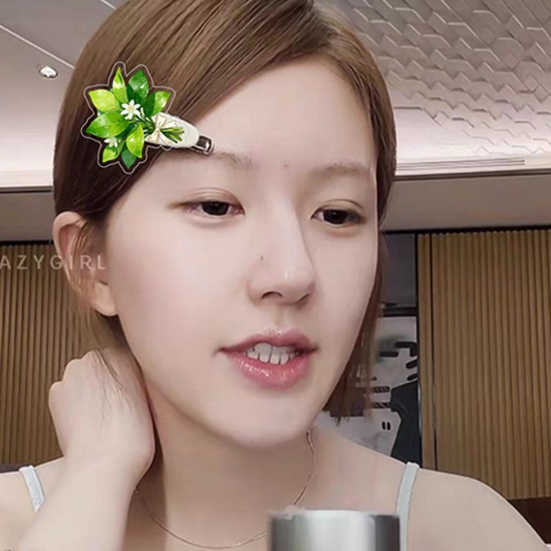 Zhao Lusi Grapefruit Leaf Hairpin to Unlucky Leaf Hairpin to Unlucky ของขวัญเครื่องประดับ Zhao Lusi 