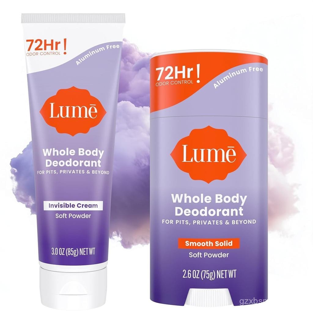 Lume Whole Body Deodorant - Invisible Cream - 72 Hour Odor Control - Aluminum Free, Baking Soda Free