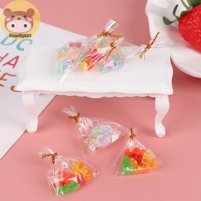 Moonlights1 12 ชิ้น 1:12 Dollhouse Miniature Bear Candy อาหารขนมหวาน Sugar Candy ของเล่นครัว EN