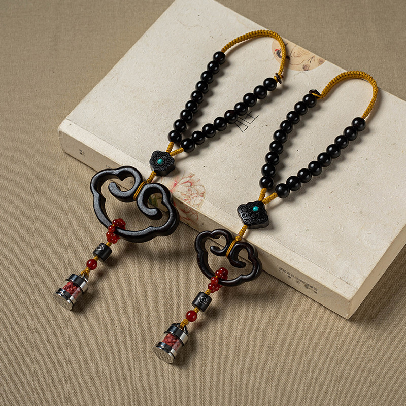 Cinnabar Official Flagship Store Ebony มงคล Ruyi Gawu กล่องจี้รถจี้รถจี้รถผู้ชายผู้หญิง High-End Fee