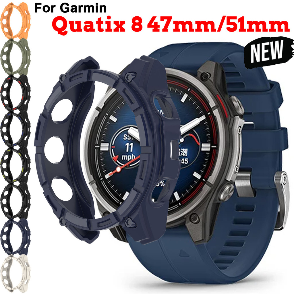 TPU ฝาครอบป้องกันสําหรับ Garmin Quatix 8 51 มม.47 มม.AMOLED Soft ซิลิโคนกันชนอุปกรณ์เสริมสําหรับ Gar