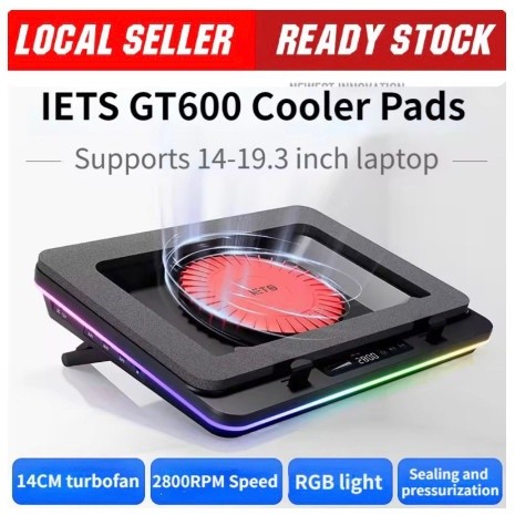 IETS GT600 Gaming Laptop Cooler Pads | Powerful TurboFan RGB Laptop Cooler | Maintain Gaming Laptop 