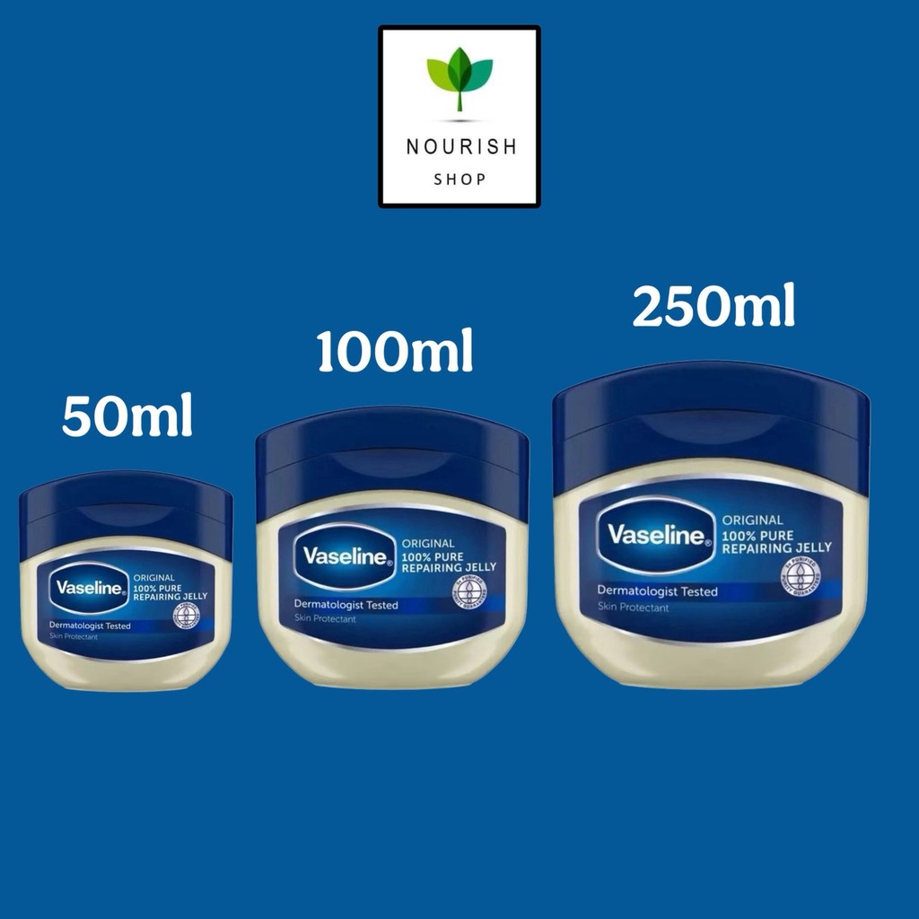 Vaseline Pure Repairing Jelly Original ผลิตภัณฑ์บำรุงริมฝีปากและผิวกาย ขนาด 50ml/100ml/250ml