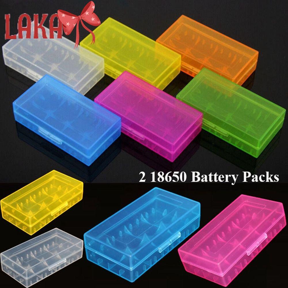 LAKA Battery , กล่องแบตเตอรี่ 18650 พลาสติกกันลื่น, 4 AA AA Coloful Portable Battery Holder Storage 