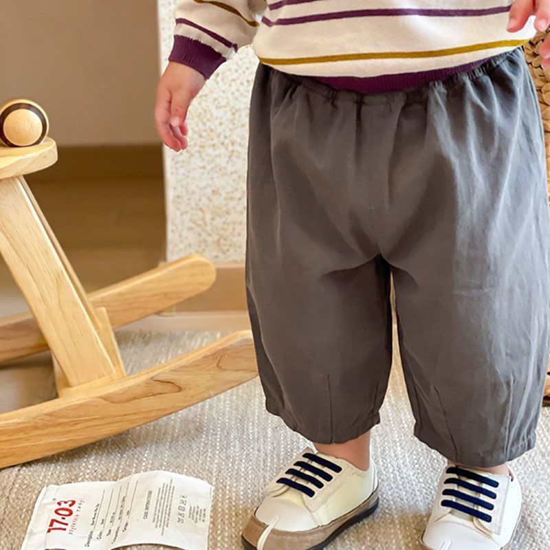 Dazzling🌸กางเกงเด็กทารก สไตล์พื้นฐาน สีทึบ ใส่สบายและคล่องตัว_D582 - รูปที่ 7