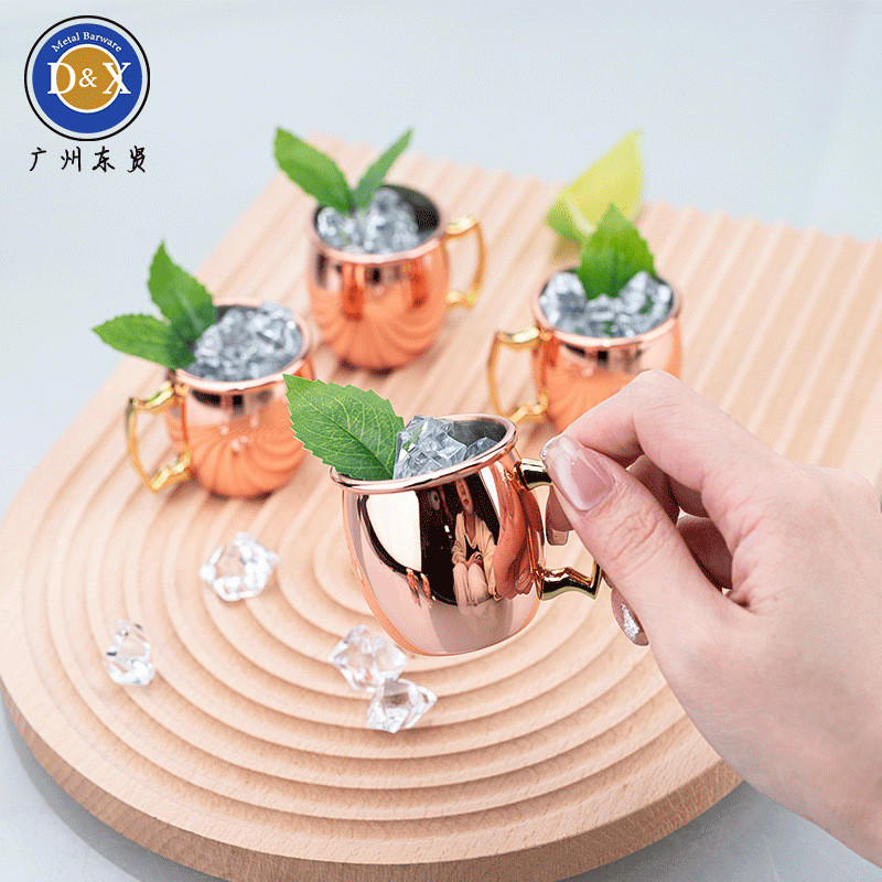 [จัดส่งด่วน] Moscow Mule Glass Set Copper-Plated Mini Small Wine Glass 0ml Bar Cocktail Glass High-E