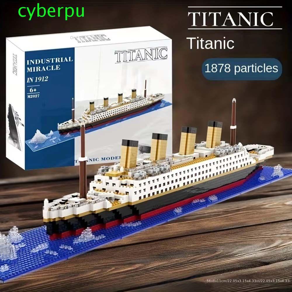 CYBERPULSE Titanic Building Block,อนุภาคขนาดเล็กผสมเรือล่องเรือรุ่นอิฐ,เด็กความยากลําบากสูงเรือยักษ์ตกแต่งบ้านTitanic Assemblyของเล่นเด็กผู้หญิง