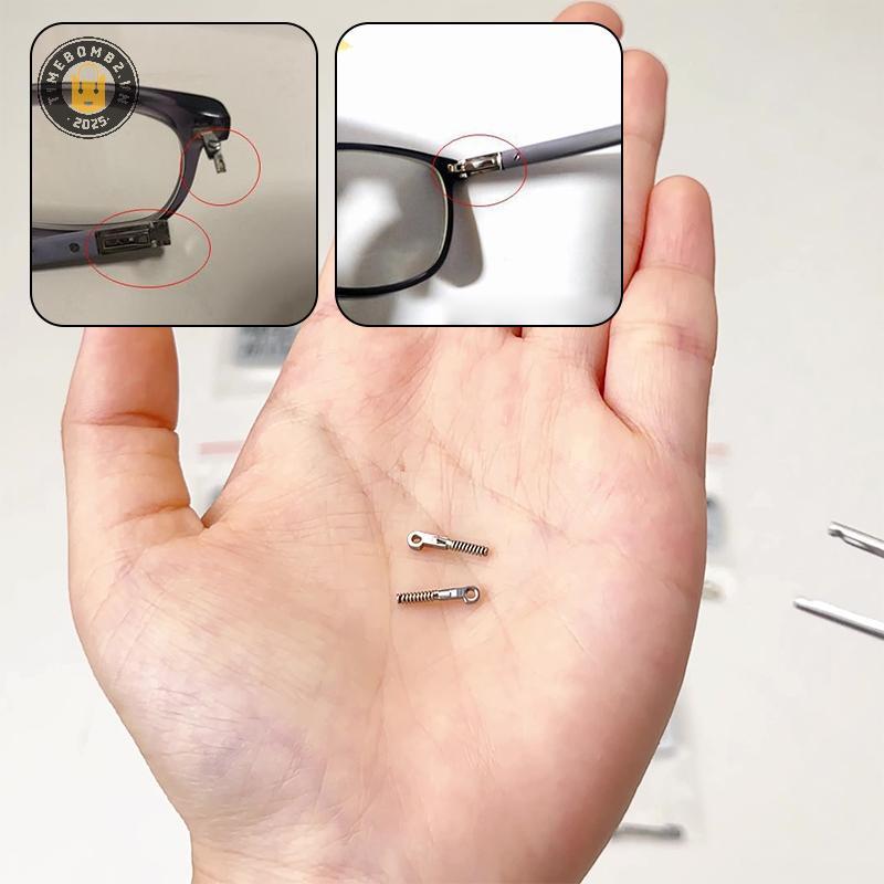 {TB & Bag} 2 ชิ้น ชิ้นส่วนซ่อมแว่นตา: กรอบออปติคอลหักและสปริงสแตนเลส