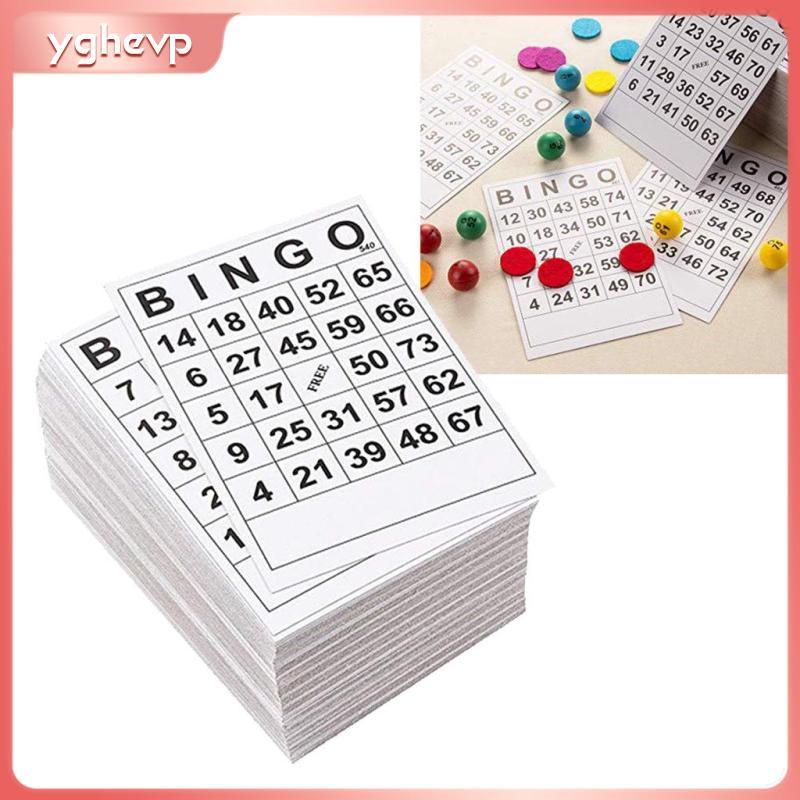 [yghevp] 60 ชิ้น BINGO การ์ดเกม 1 ใน 60 แผ่น 60 ด้าน 60 การ์ด 6 X 7 นิ้ว