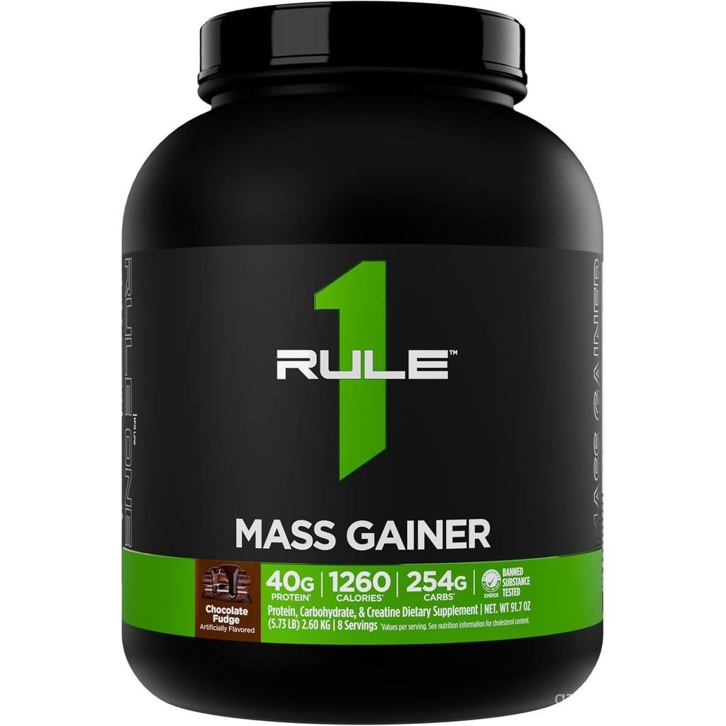 Rule 1 Mass Gainer - สูตรเพิ่มน้ําหนักแคลอรีสูงพร้อมแคลอรี่ 1,220+, 250g+ Complex Carb Blend, 40g Al