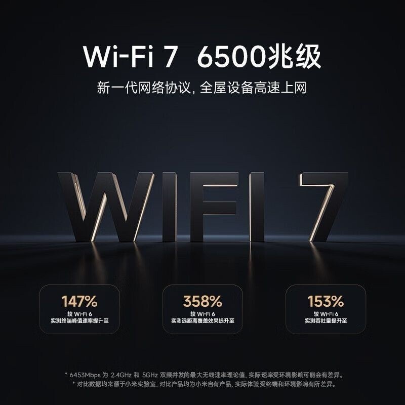 Xiaomi Router BE6500 WiFi 7 New Style 6500 Mega Class Full 2.5G Network Port 4Core Qualcomm Processo