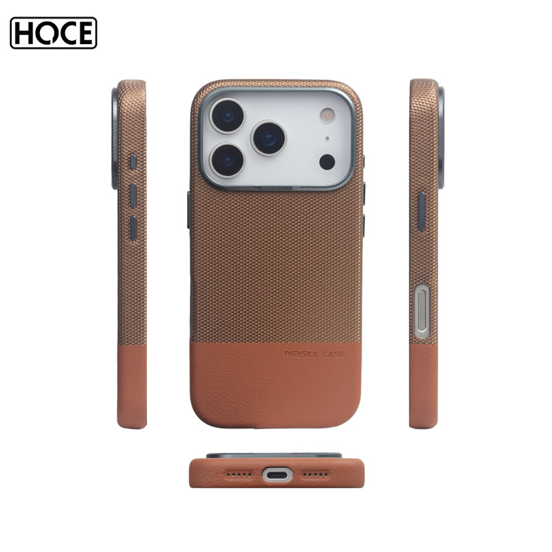 HOCE Hit สีหนังบรรเทาแม่เหล็กกันกระแทกสําหรับ IPhone 17 17Pro Max 16 14 15 Pro 13 เลนส์ชาร์จไร้สายปกแข็ง