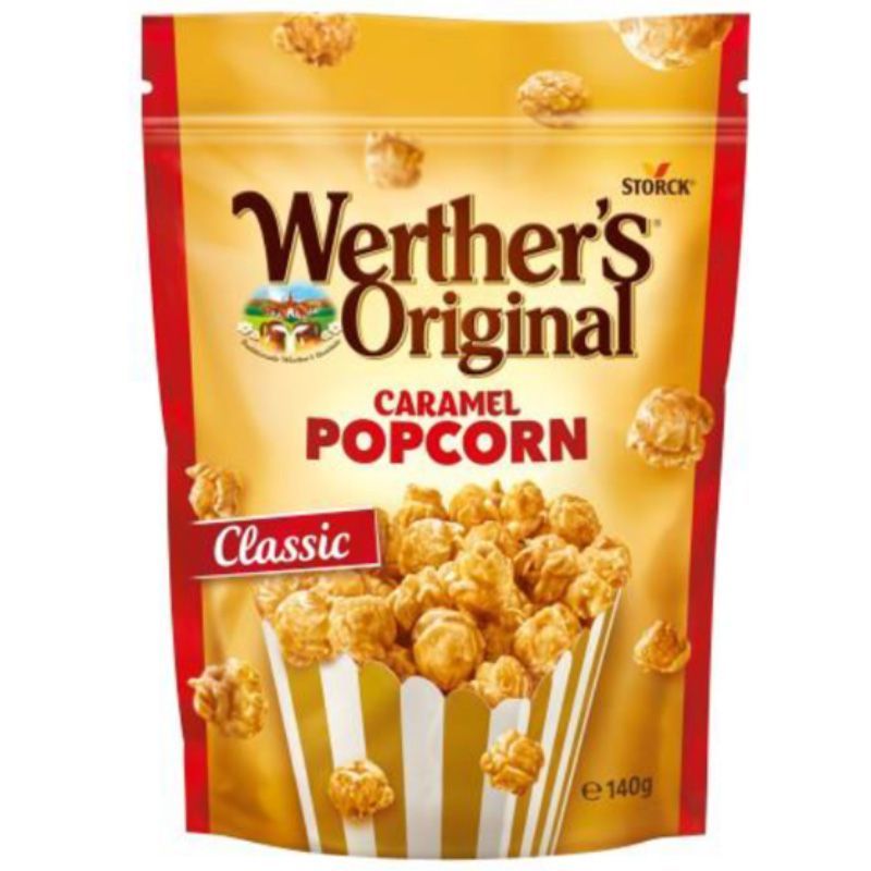 เวอร์เธอร์ออริจินอลคาราเมลป๊อปคอร์นคลาสสิค 140ก Werthers Original Caramel Popcorn Classic 140g [4014400925319 ]