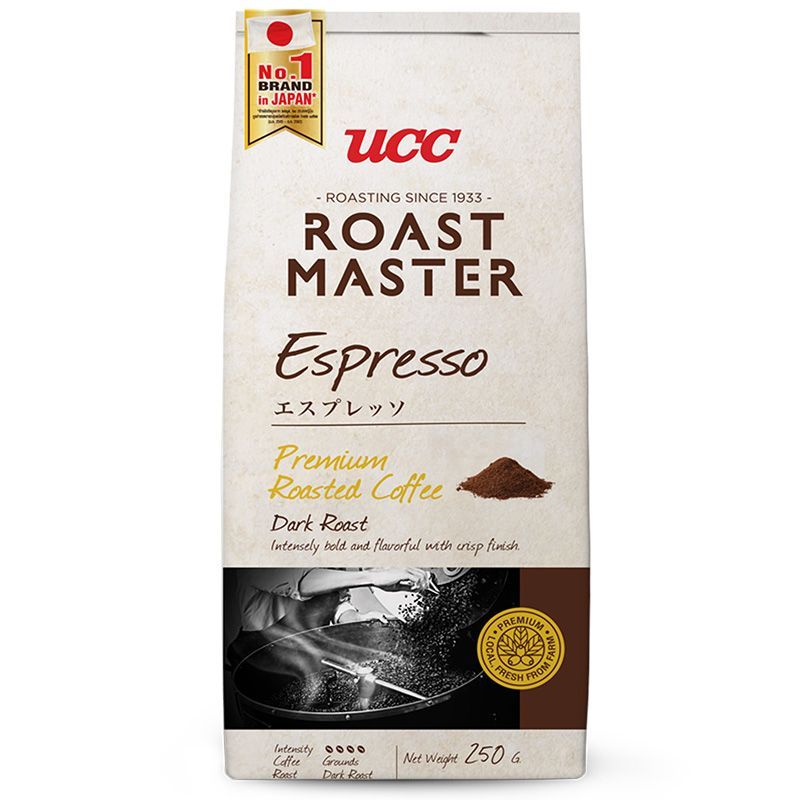 ยูซีซีกาแฟคั่วบดเอสเพรสโซ 230ก UCC Roasted Master Espresso Ground Roasted Coffee 230g [หมายเลขบาร์โค้ด 8859449800106 ]