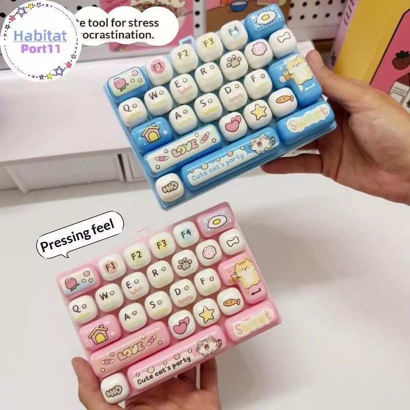 HabitatPort 26 Key Dpression คีย์บอร์ดน่ารัก Fidget ของเล่น Creative Office ตกปลา Artifact สําหรับความเครียดบรรเทา th