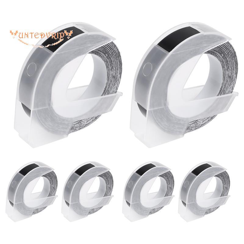 untedvrip6 ชิ้นเทปฉลากใช้งานร่วมกับ Dymo ลายนูนป้ายสําหรับ Dymo Label Maker 1880 Motex E-101 9 มม.x 