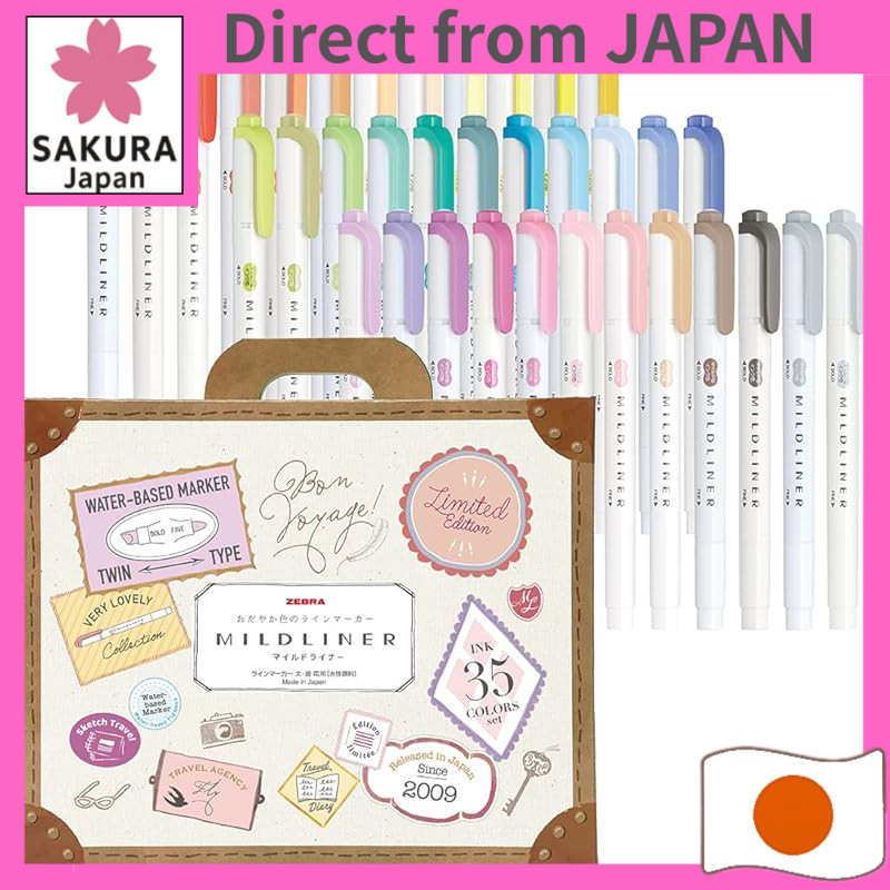 Zebra Mildliner Highlighter Pens 35-Color Set Gift Boxed / WKT7-35C