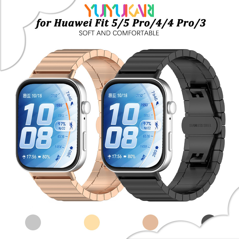 สายรัดโลหะสแตนเลส for Smartwatch Huawei Watch Fit 5/5 Pro/4/4 Pro/3 สายรัดโลหะสแตนเลส for Huawei Fit 5 4 3