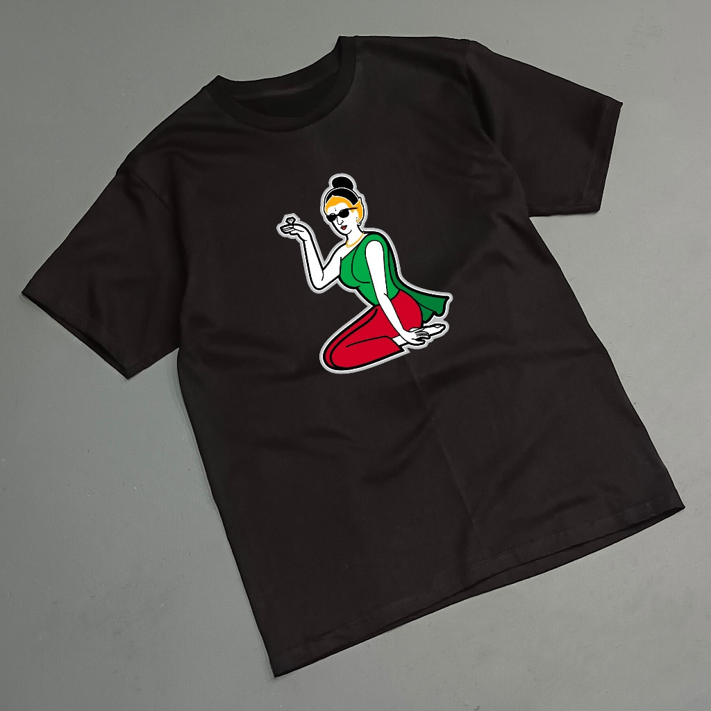 เสื้อยืดแขนสั้นลายนางกวักสไตล์ไทยโบราณ ผ้าฝ้าย100% สไตล์สตรีทแฟชั่น สวมใส่ได้ทั้งชายหญิง