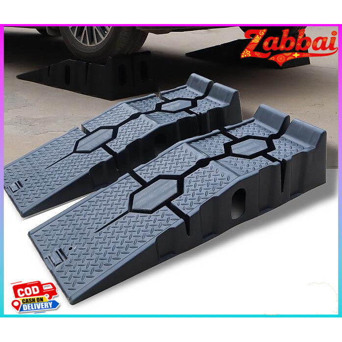 Zabbai   Ramp รองล้อยกรถ ทางลาดรถยนต์ RhinoRamps Vehicle Ramp Max- Pair 1 คู่สีดำ 2500 กก. หนักรถทาง