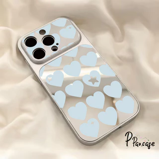 เคสไอโฟน 17เคสกระจก ลายหัวใจ สไตล์โรแมนติกกันกระแทก น่ารักสำหรับ IPhone 12 17 14 16 Air 15 11 13 Pro Max X XR 15 16 Plus