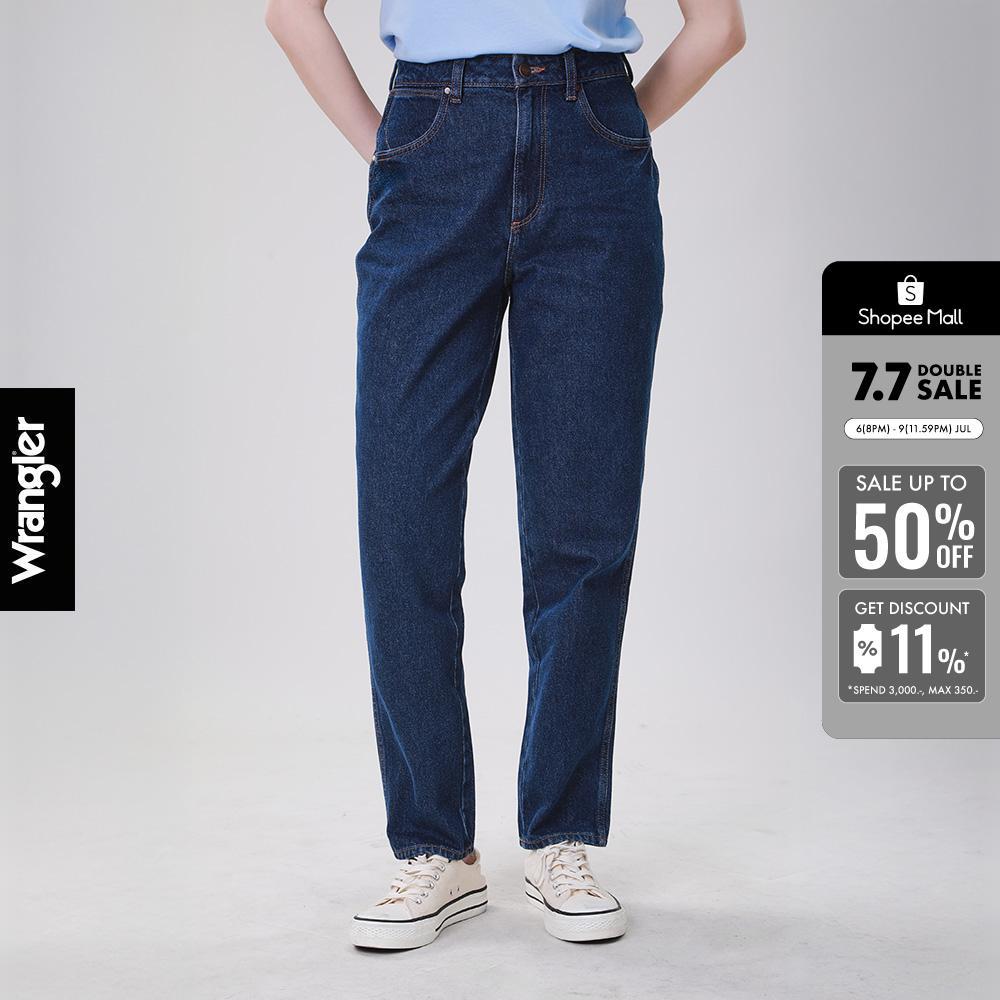 WRANGLER กางเกงยีนส์ผู้หญิง เอวสูง ทรงตรง รุ่น WR S226WMOMF07 สียีนส์เข้ม