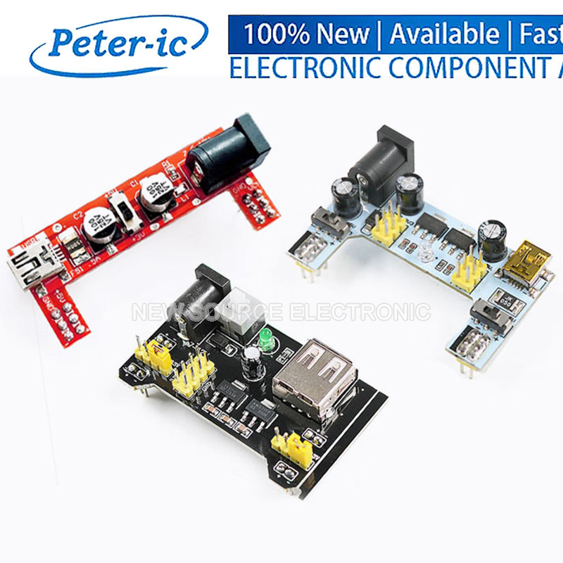 (1 ชิ้น) โมดูลไฟ 2 ช่องสําหรับ Breadboard ใช้งานร่วมกับ 5V 3.3V DC แรงดันไฟฟ้าสีดําสีแดงสีฟ้า