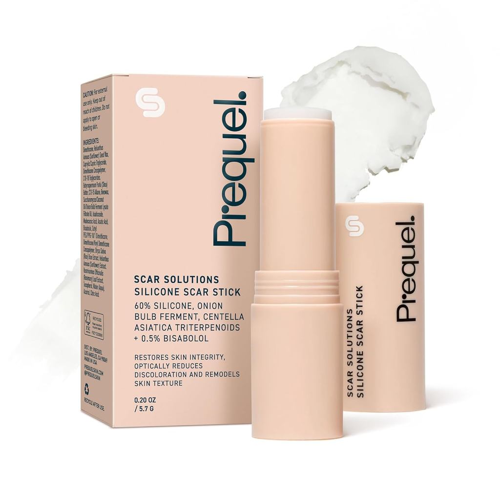 Prequel Skin Scar Solutions 60% Silicone Scar Stick ฟิล์มกํามะหยี่แข็งหนาสําหรับรอยแผลเป็น สูตรผสมสา